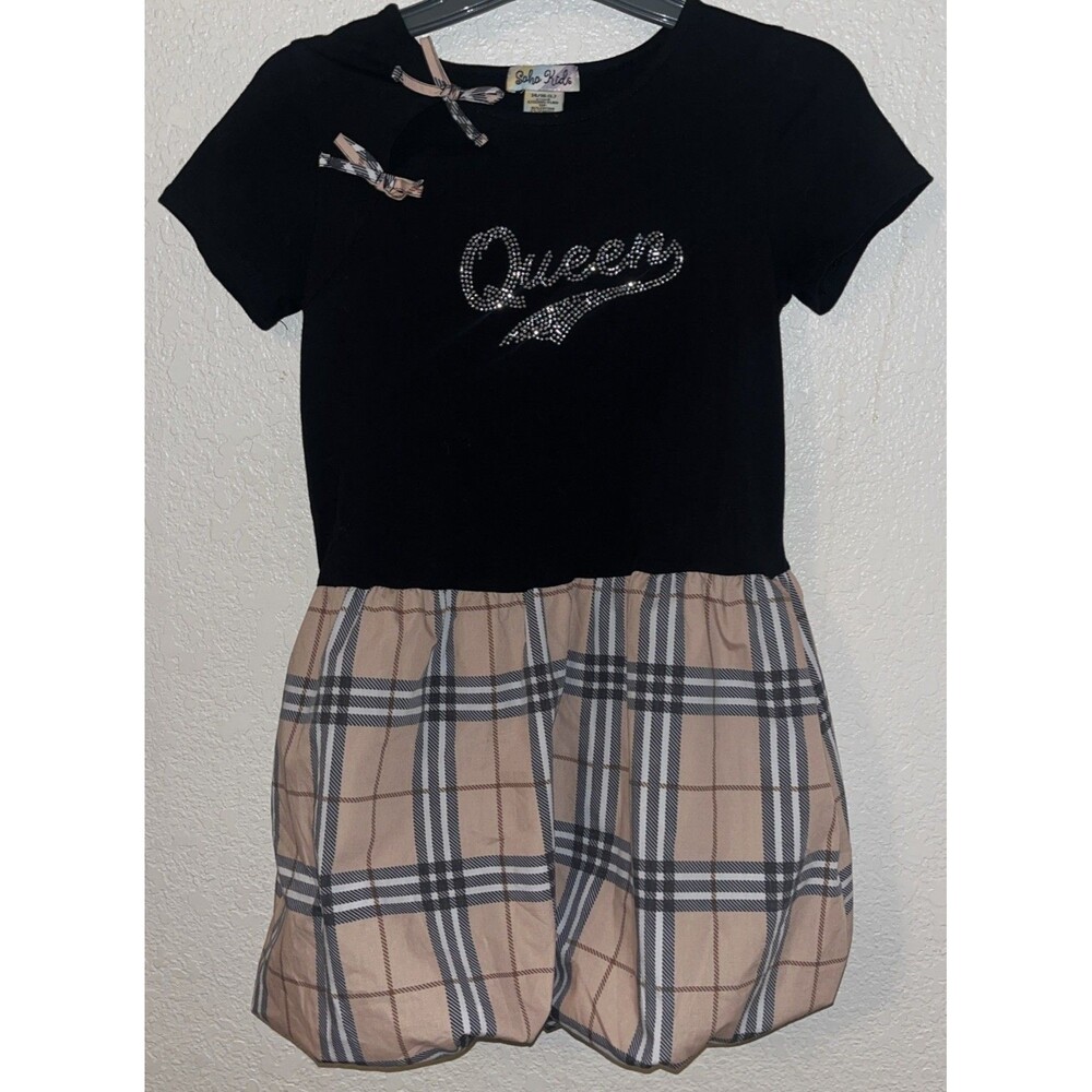 Soho Kids Bubble dress Big Girls Sz L (14/16)  Rhinestone “Queen” Top